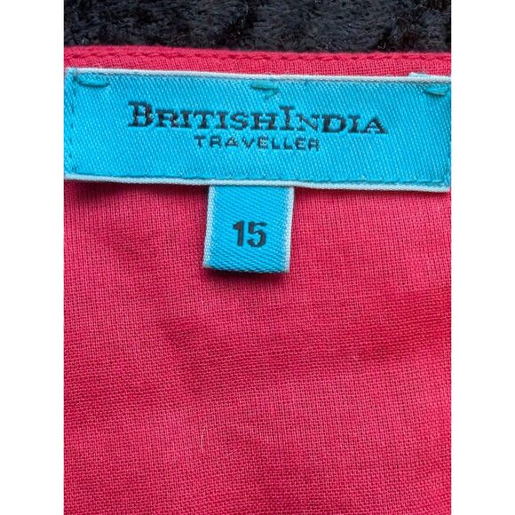 BritishIndia S/S Red 100% Cotton Top Boho Casual Ethnic Embroidered Summer Sz S - Picture 5 of 5